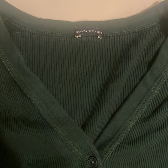 Brandy Melville dark green cardigan top - Picture 2 of 2
